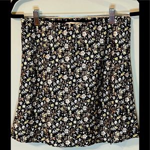 A&F satin floral skater skirt